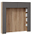 «Порто» СМ-393.21.022-23 Шкаф навесной (366) со стеллажами и декоративными панелями 